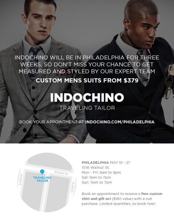 Indochino Traveling Tailor Philly Edition & Suit Giveaway