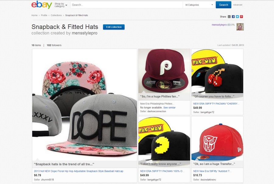 Men's Style Pro Snapback & Fitted Hats #ebayCollection