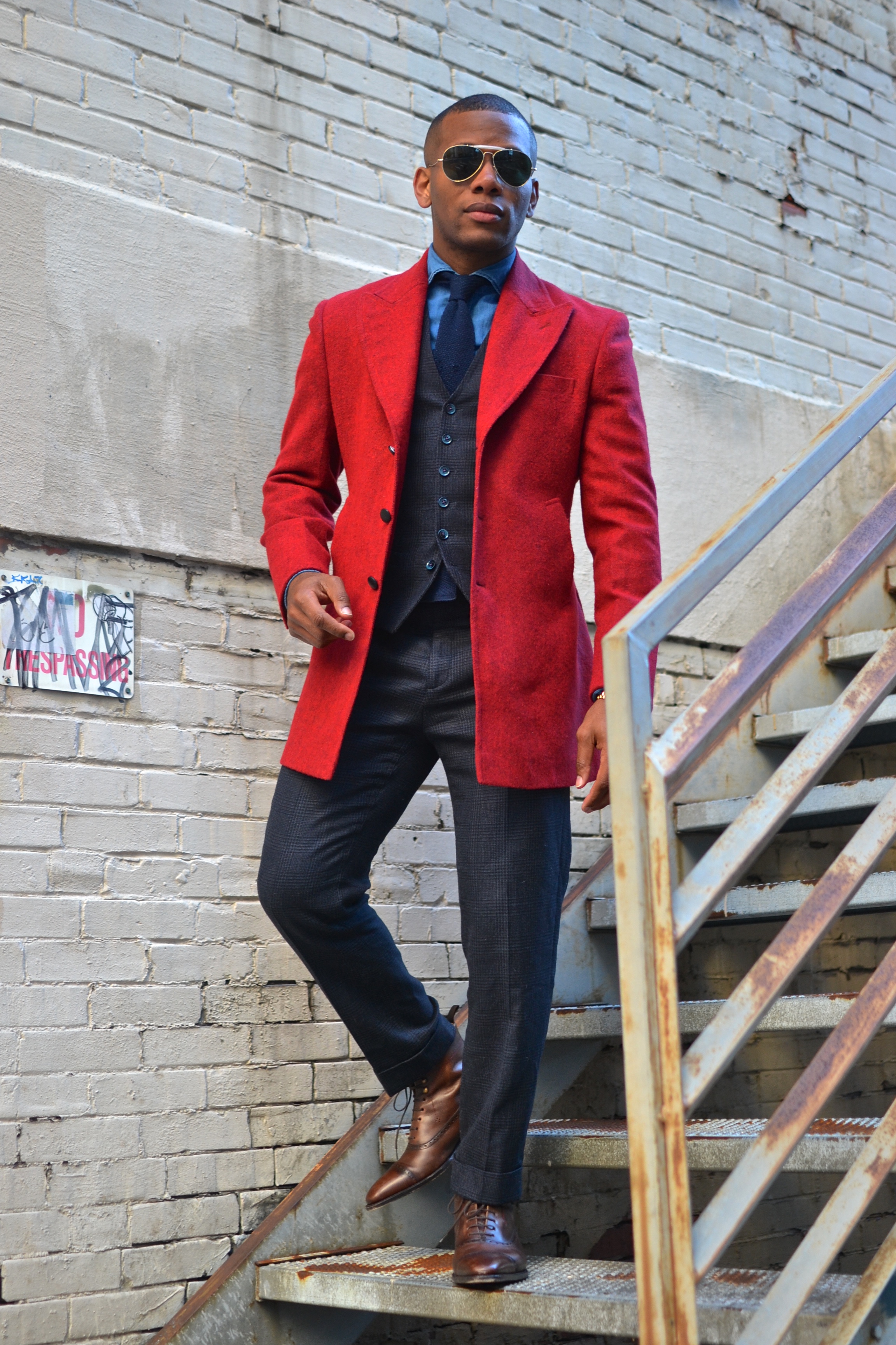 StudioSuits Custom Vintage Red Tweed Topcoat