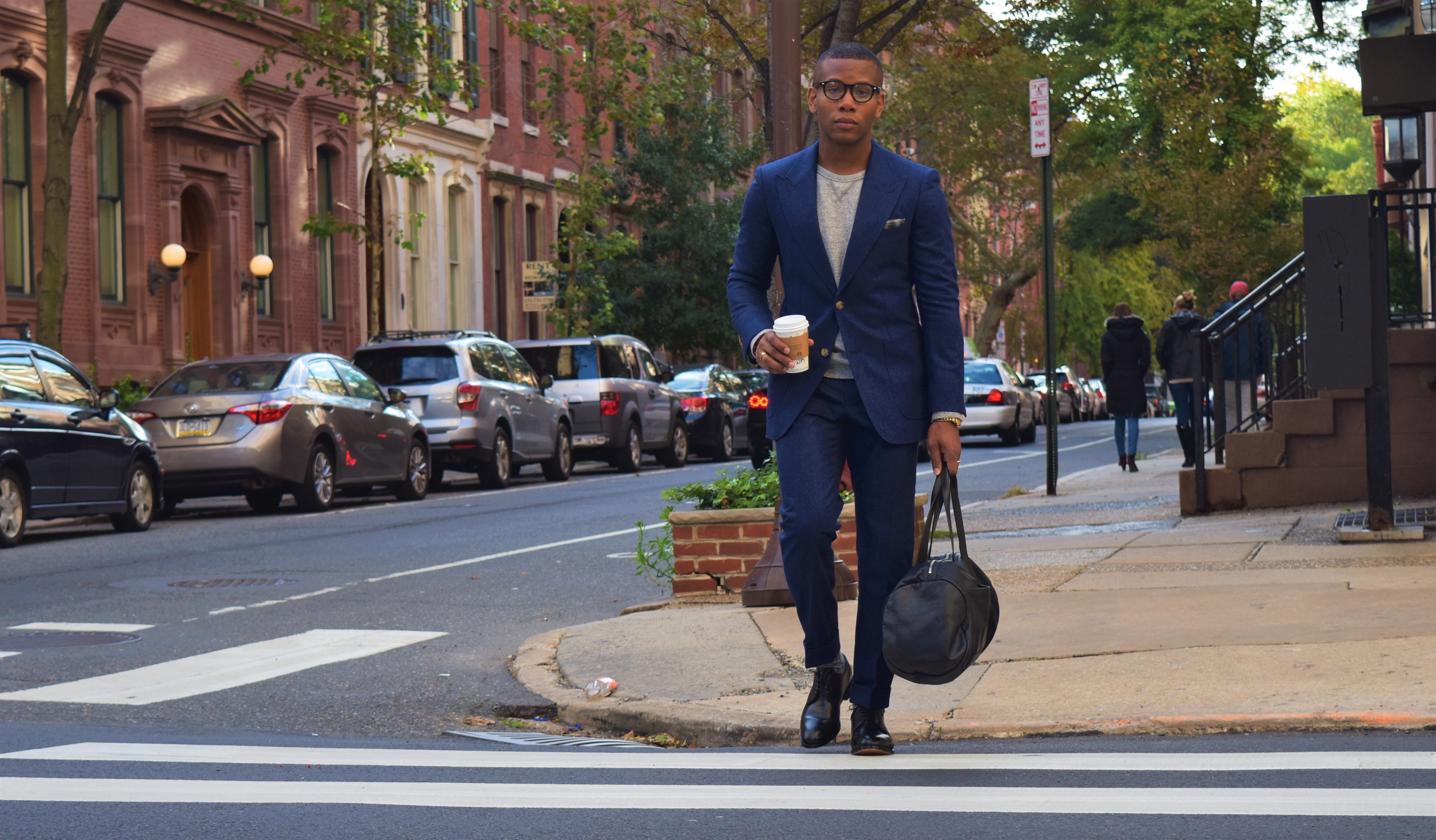 Sabir M. Peele of Men's Style Pro in Acura's Look The Part Campaign Wear Suitsupply Washington Suit