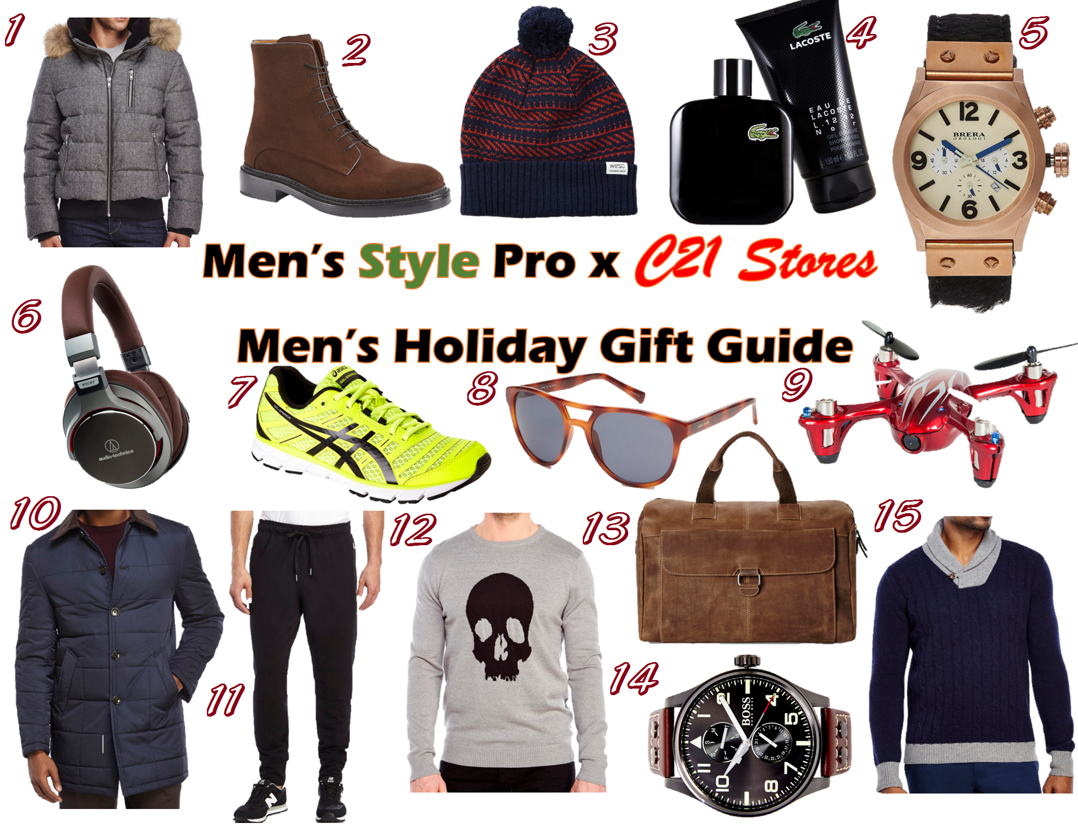 MSP x C21 Stores Men's Holiday Gift Guide Numbered