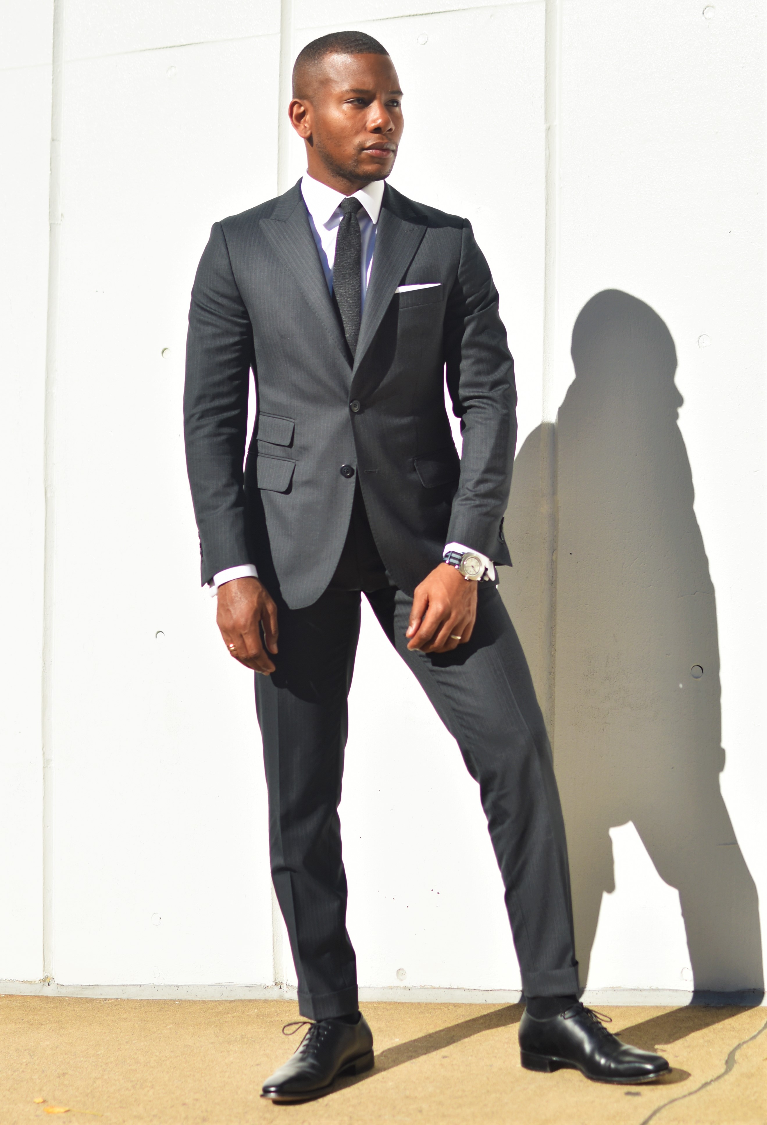 Sabir M. Peele in Oliver Wicks Track Stripe Suit 2