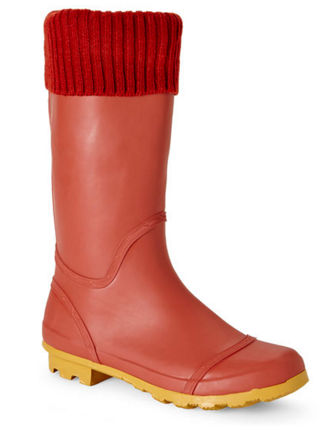 Henry Ferrera Red Knit Cuff Rain Boots