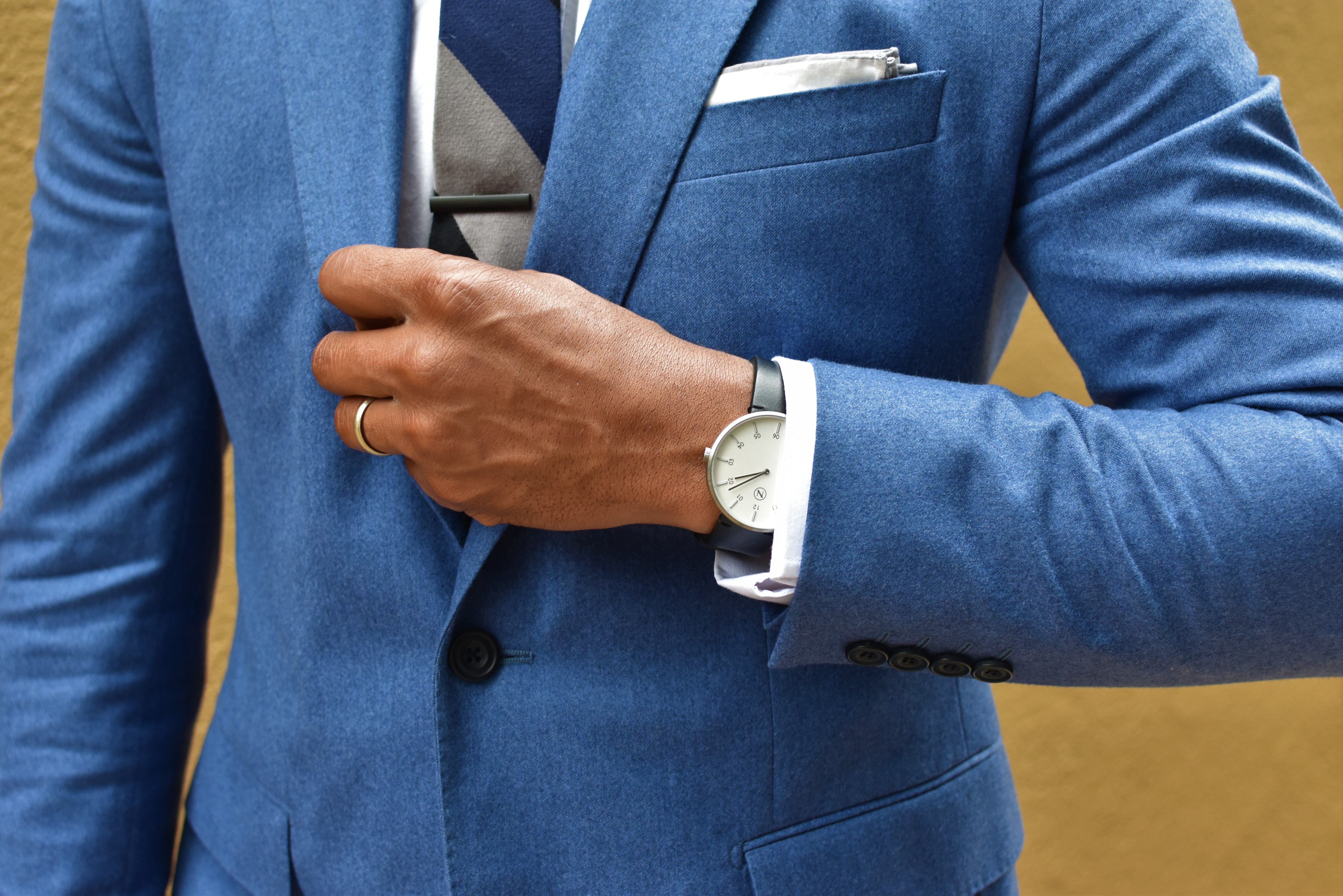 Sabir M. Peele of Men's Style Pro Hardy Amies Periwinkle Blue Suit