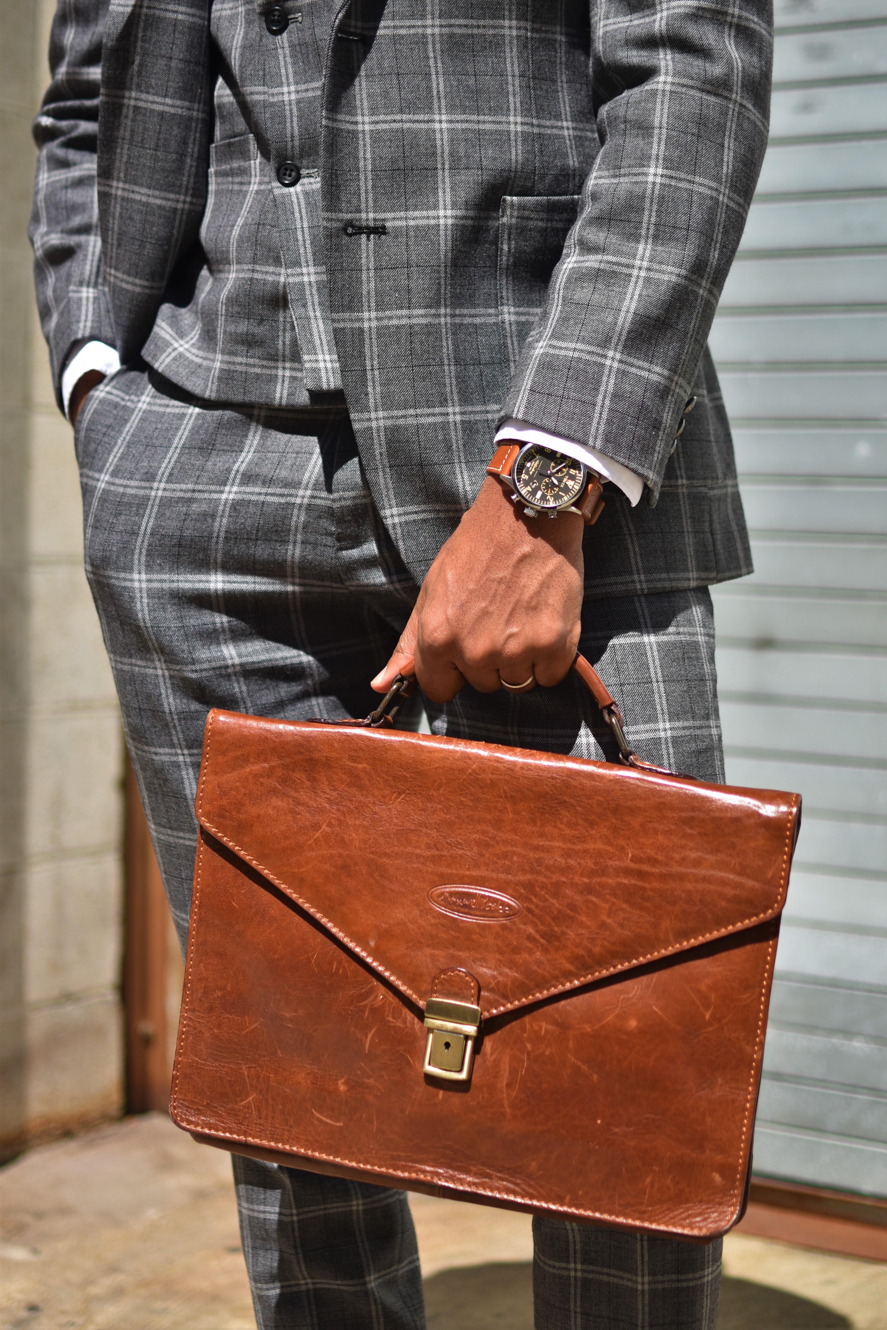 Sabir M. Peele Men's Style Pro in Grey Plaid Tailor 4 Less Suit
