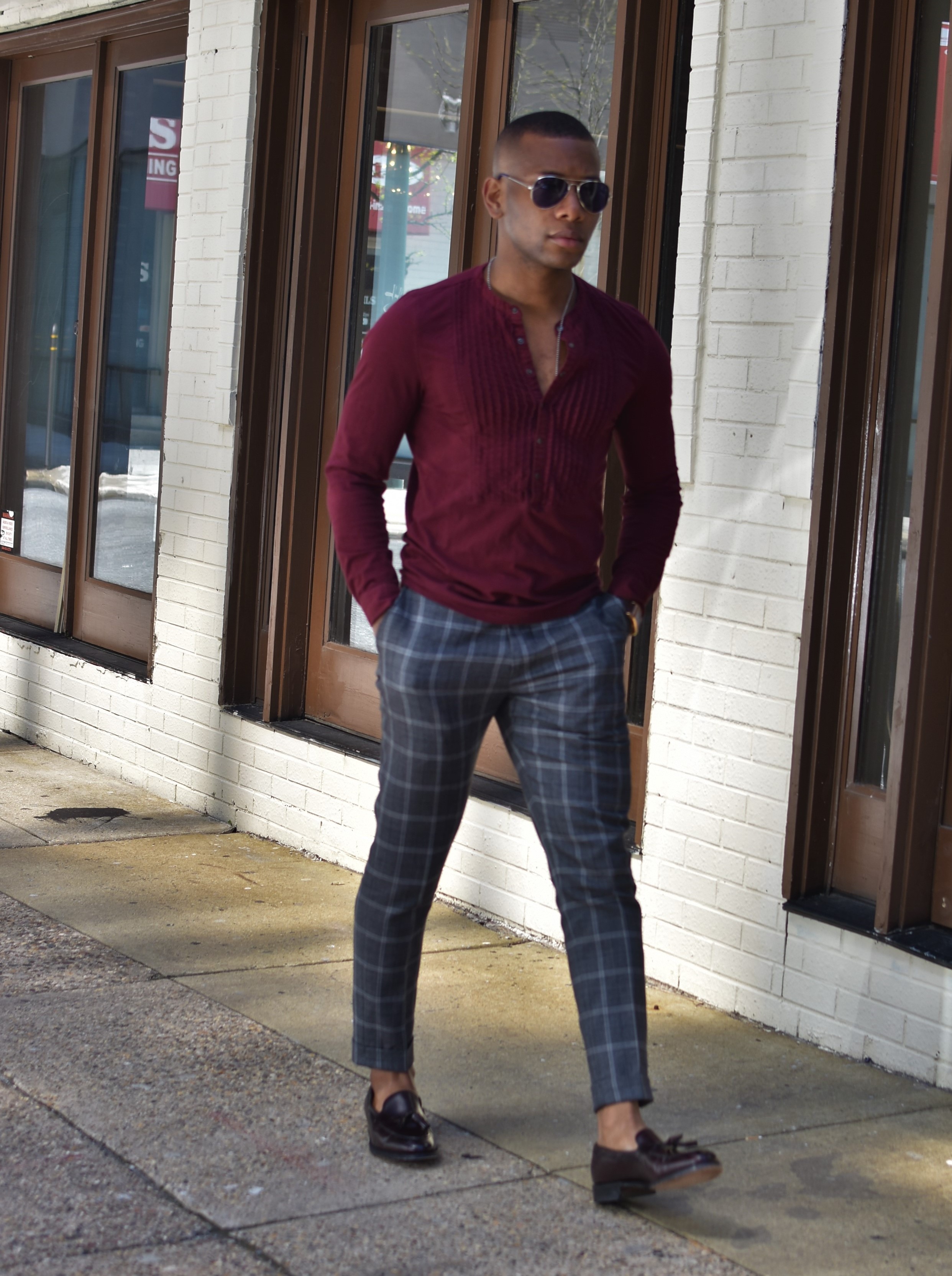Sabir M. Peele Men's Style Pro in Grey Plaid Tailor 4 Less Suit