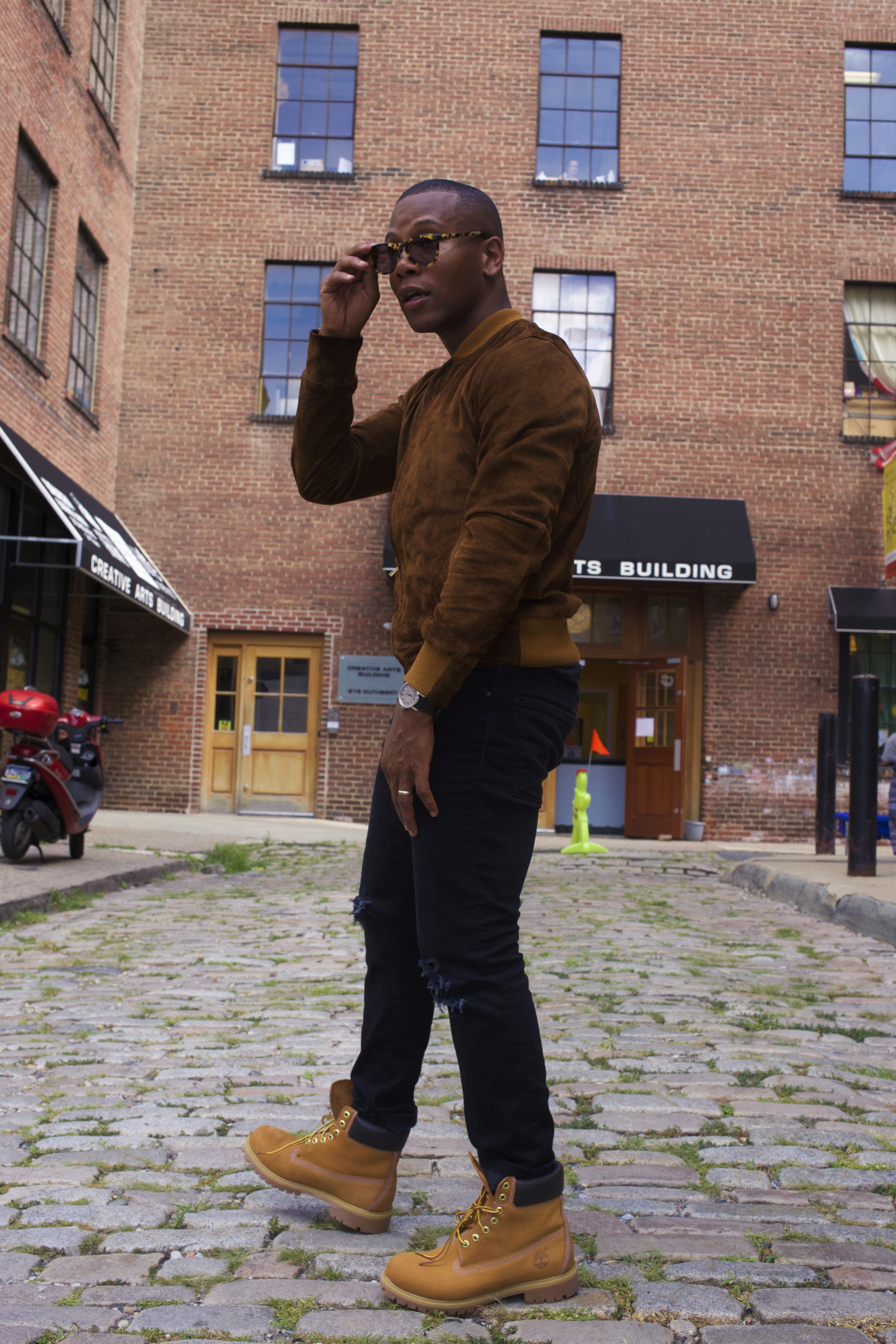 Sabir Of Men's Style Pro in Timberland 6 inch yellow boots