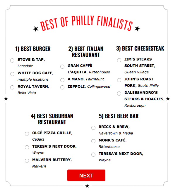 Best of Philly Finalists and Best of Philly Soiree