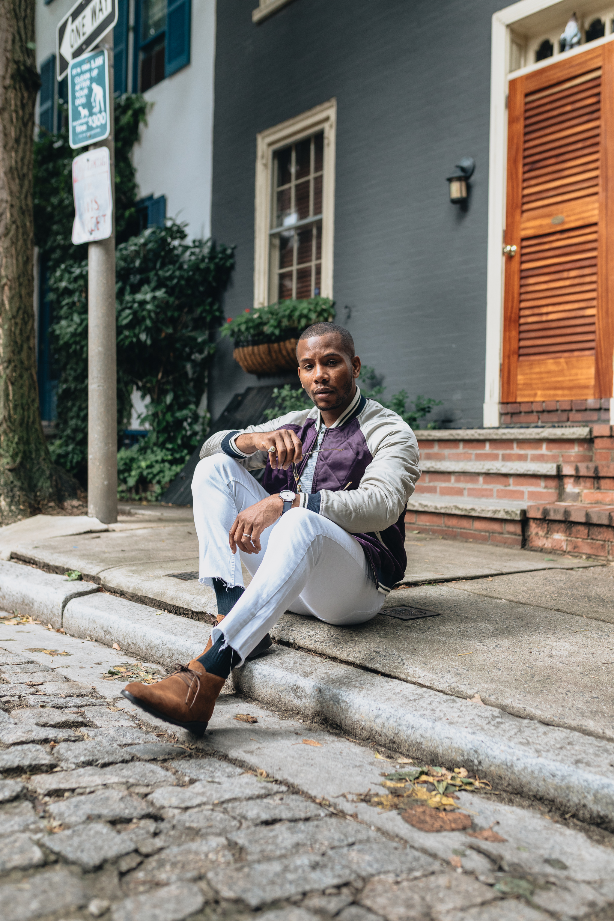 Sabir M. Peele of Men's Style Pro in Cobble & Hyde Snuff Suede Chukka Boots