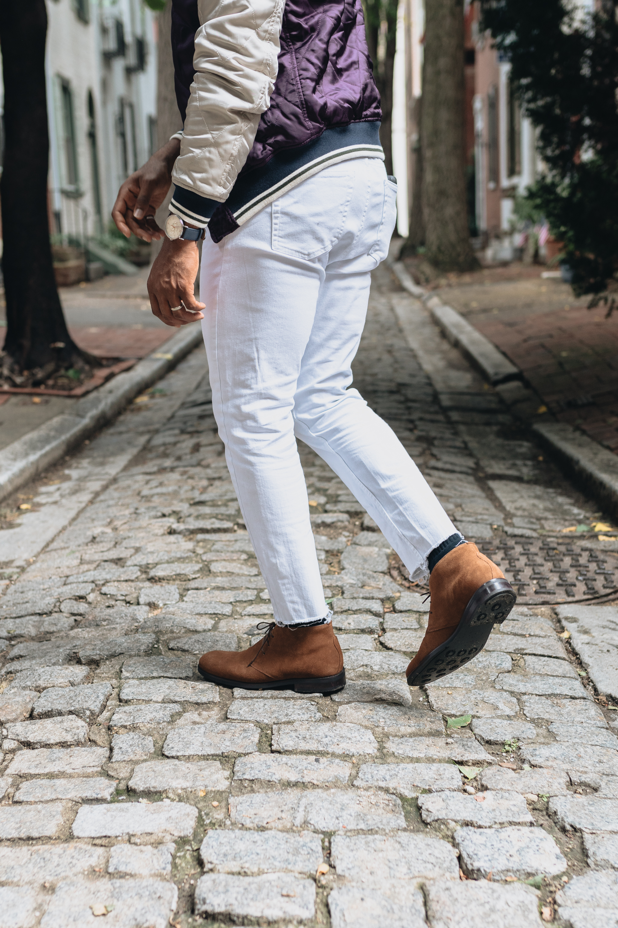 Sabir M. Peele of Men's Style Pro in Cobble & Hyde Snuff Suede Chukka Boots