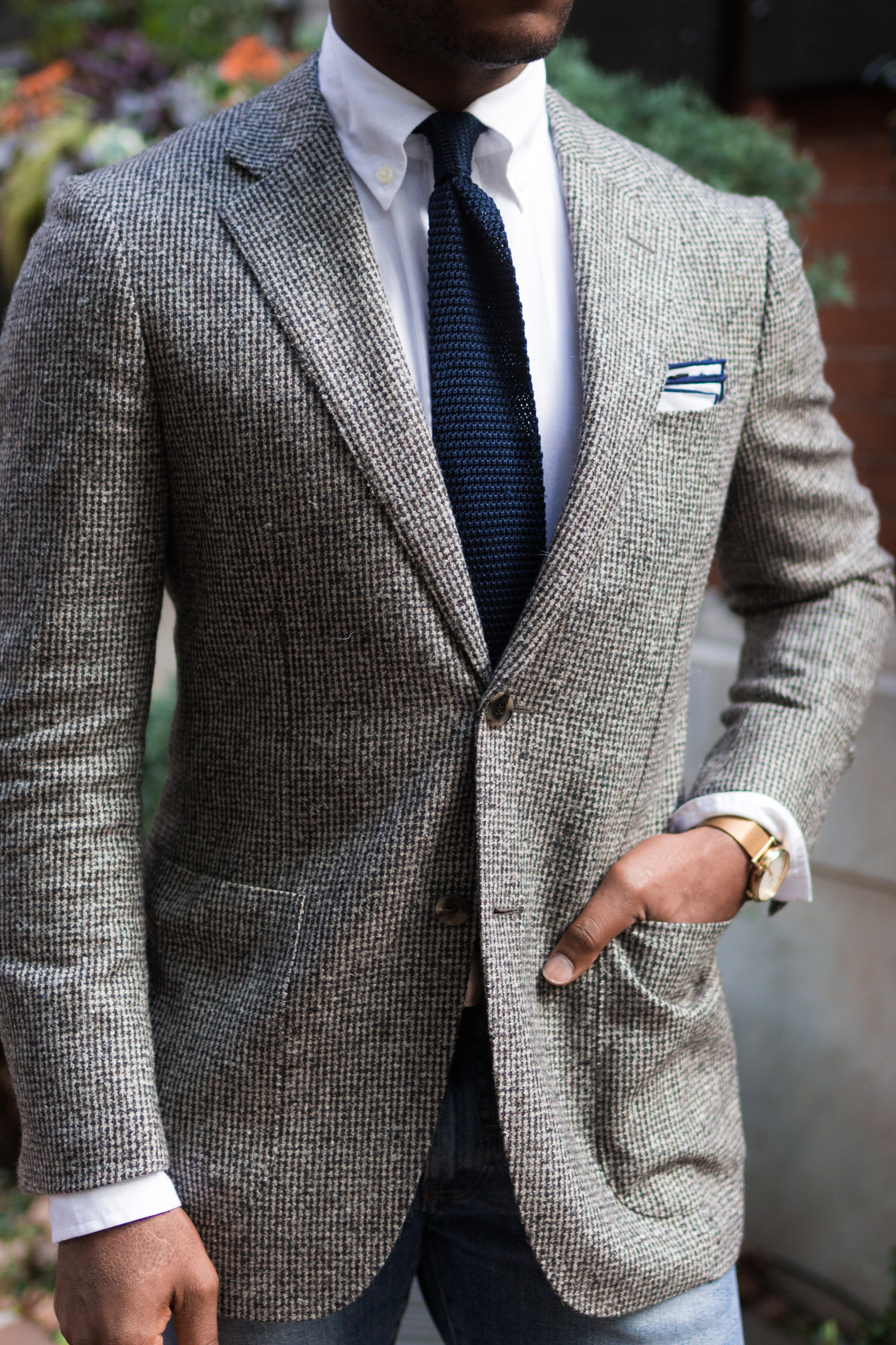 Sabir M. Peele in Suitsupply Houndstooth Wool Suit