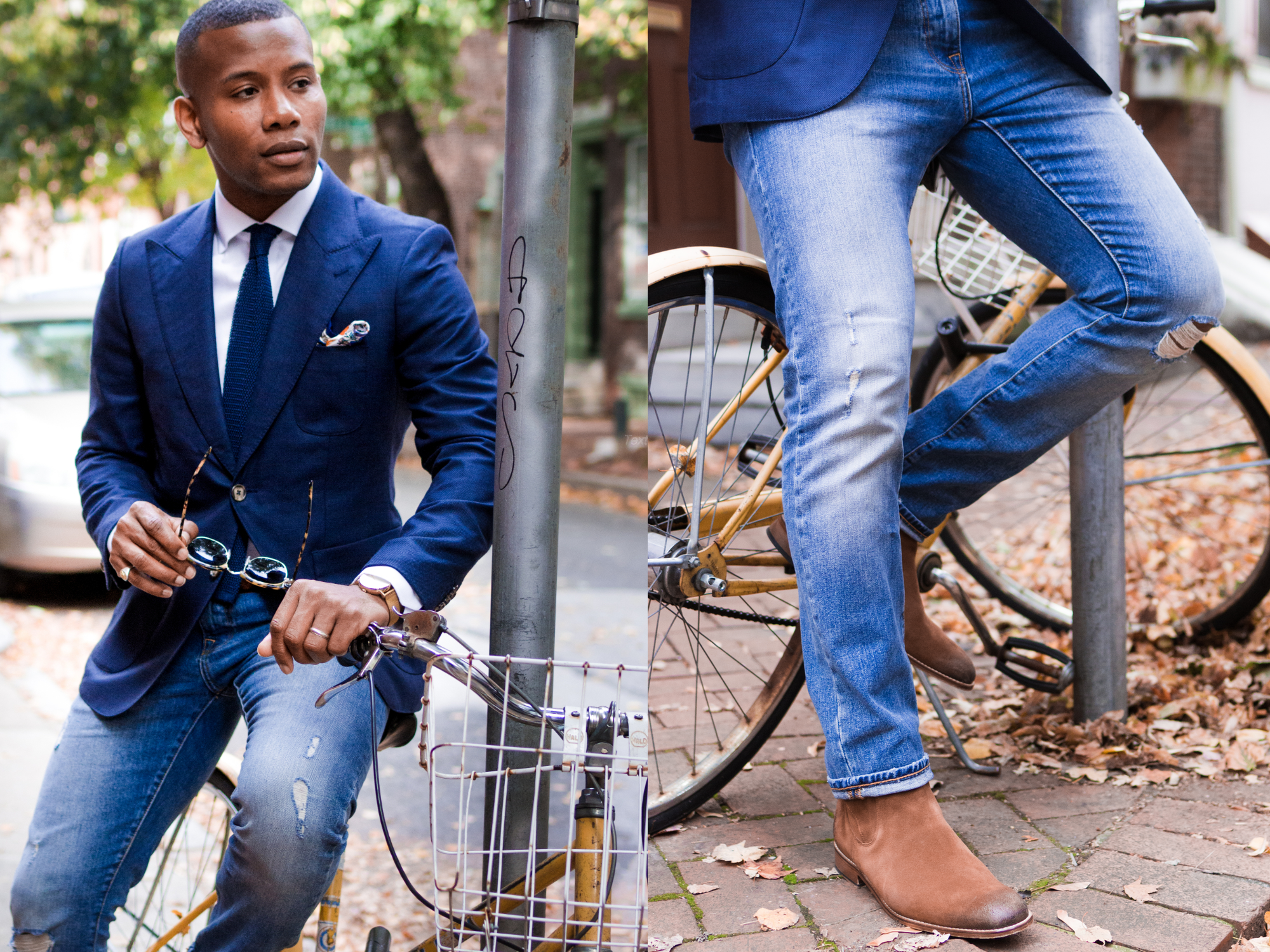 Sabir Of Men's Style Pro in ModaMatters Collab Blazer & CH Collab Boots