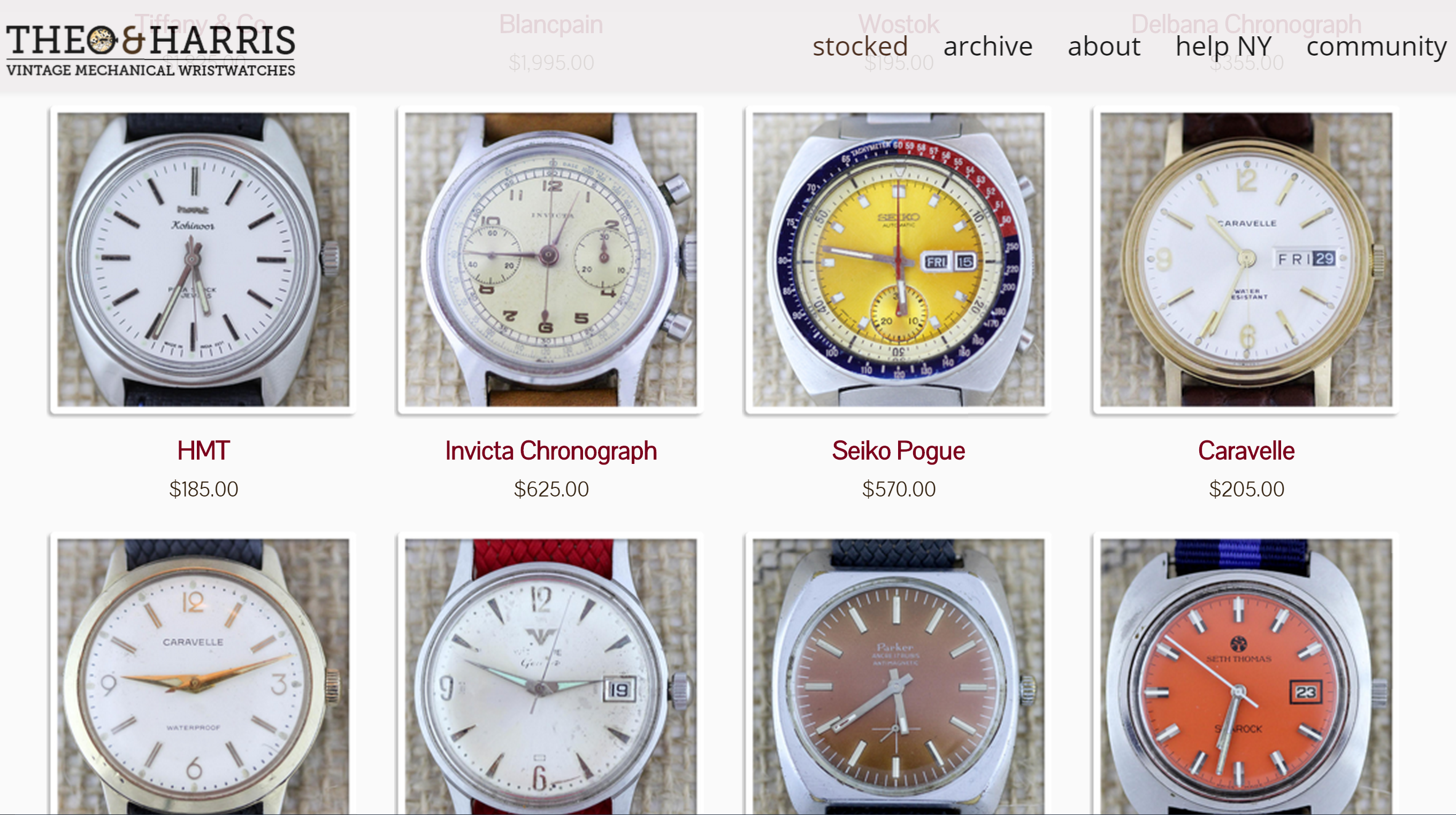Theo & Harris Vintage Watches Header Image
