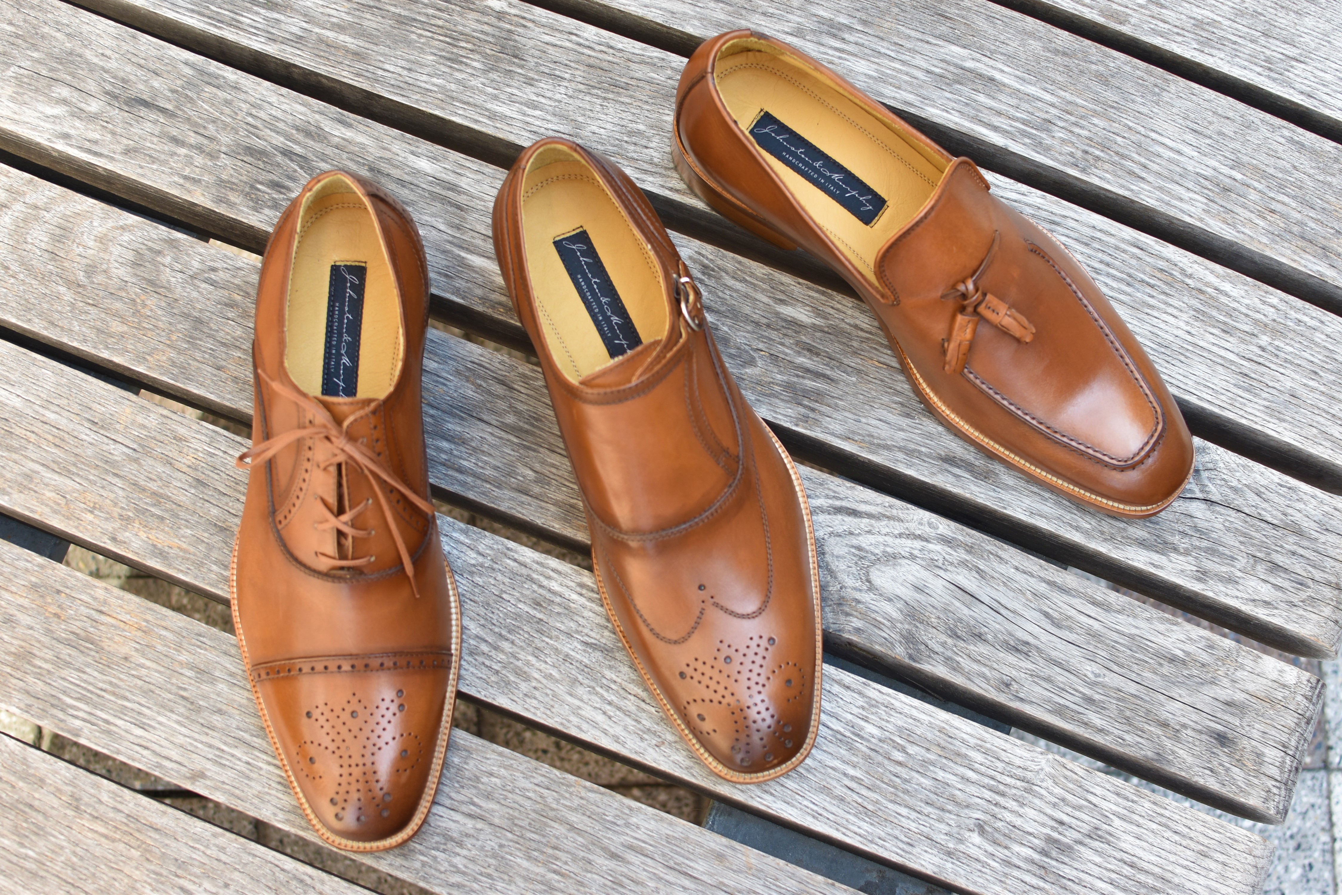 Johnston & Murphy Cates Collection Tan Calf Leather Shoes