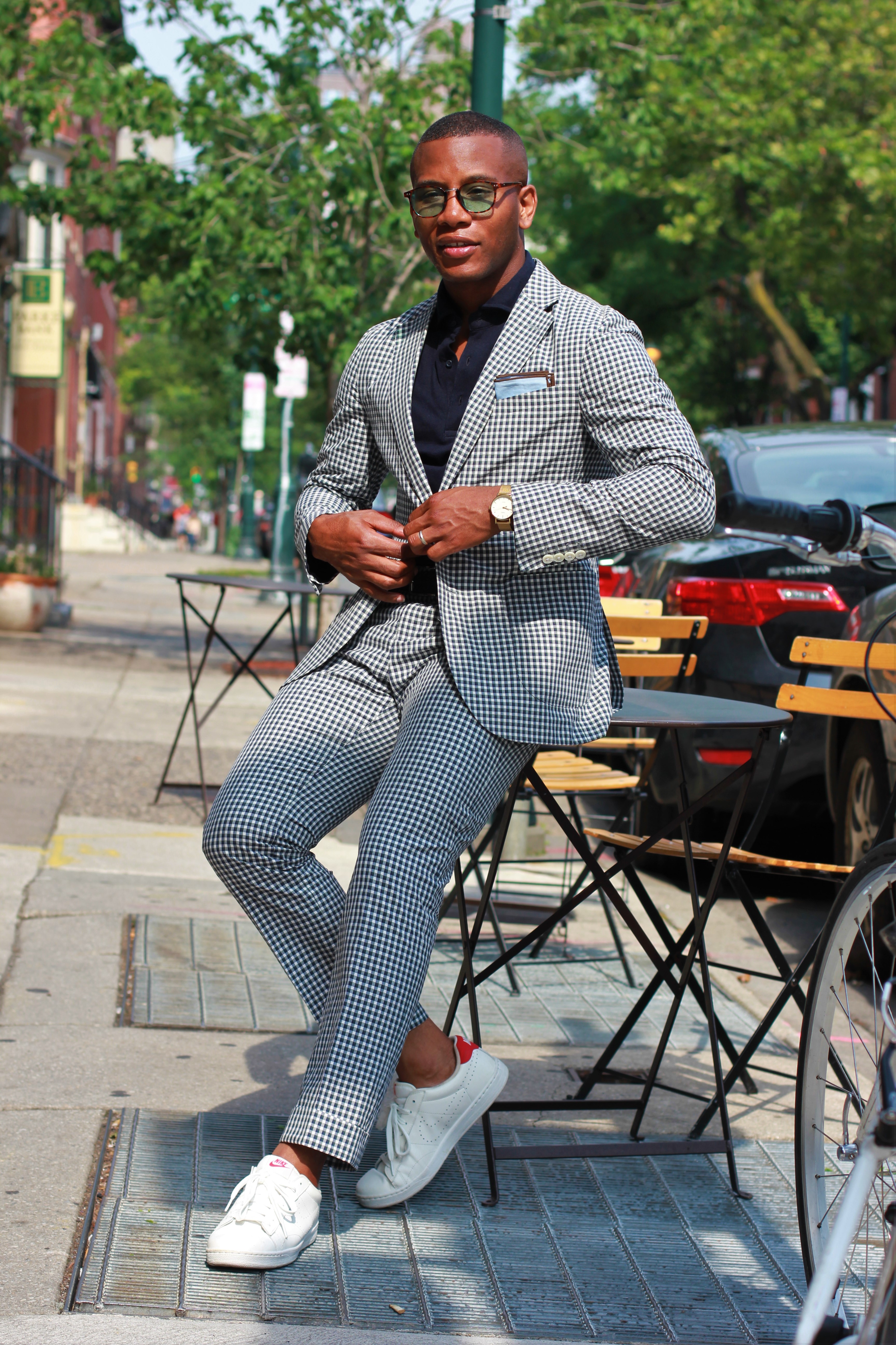 Sabir M. Peele of Men's Style Pro wearing Hardy Amies The Hardy Gingham Suit